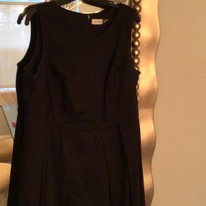 Black cotton dress flare skirt